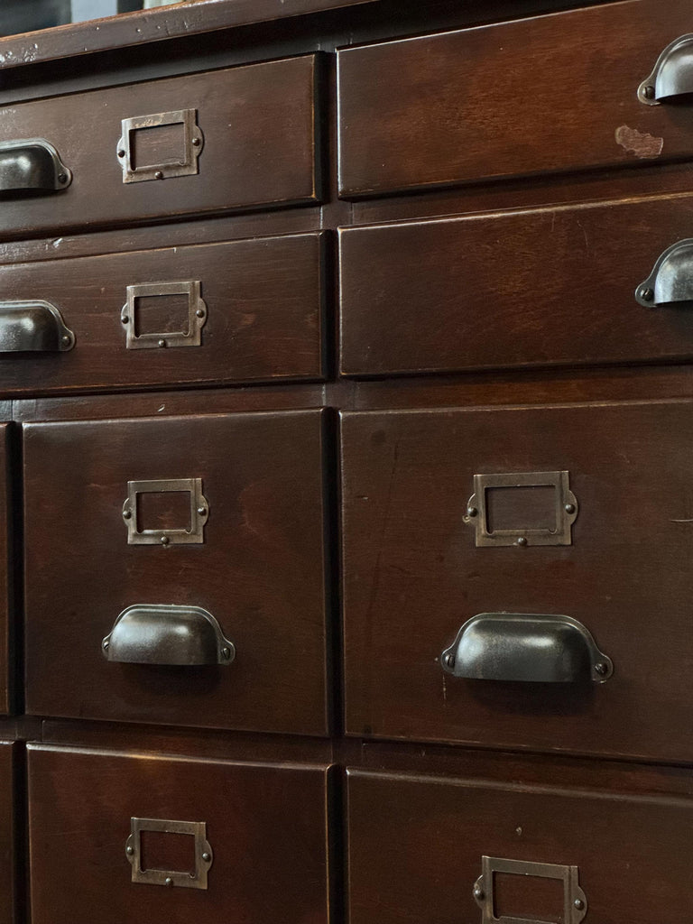 Antique Wood File Cabinet, File Drawers, Vintage Drawer Unit, Apothecary Cabinet, Entryway Cabinet, Industrial Office