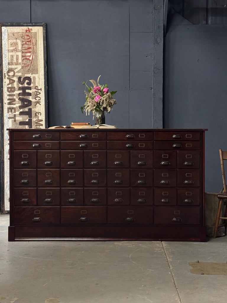 Antique Wood File Cabinet, File Drawers, Vintage Drawer Unit, Apothecary Cabinet, Entryway Cabinet, Industrial Office
