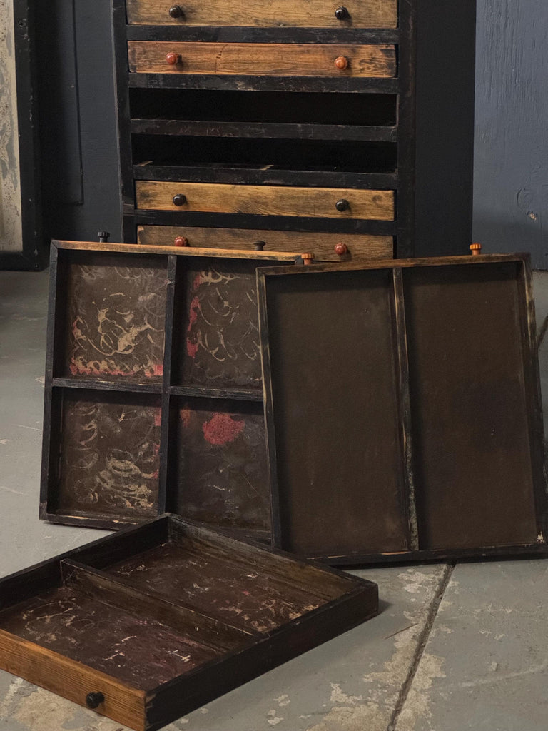 Small Antique Parts Cabinet, Drawer Cabinet, General Store Cabinet, Printers Cabinet, Farmhouse Cabinet, Rustic Storage