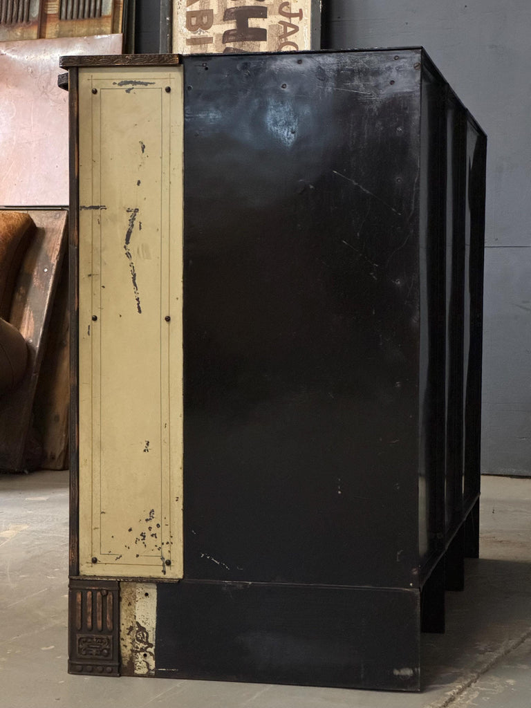 Industrial Steel Drawer Cabinet, Antique Bankers Cabinet, Metal Drawer Cabinet, Strong Box, Antique Lock Box, Antique Safe