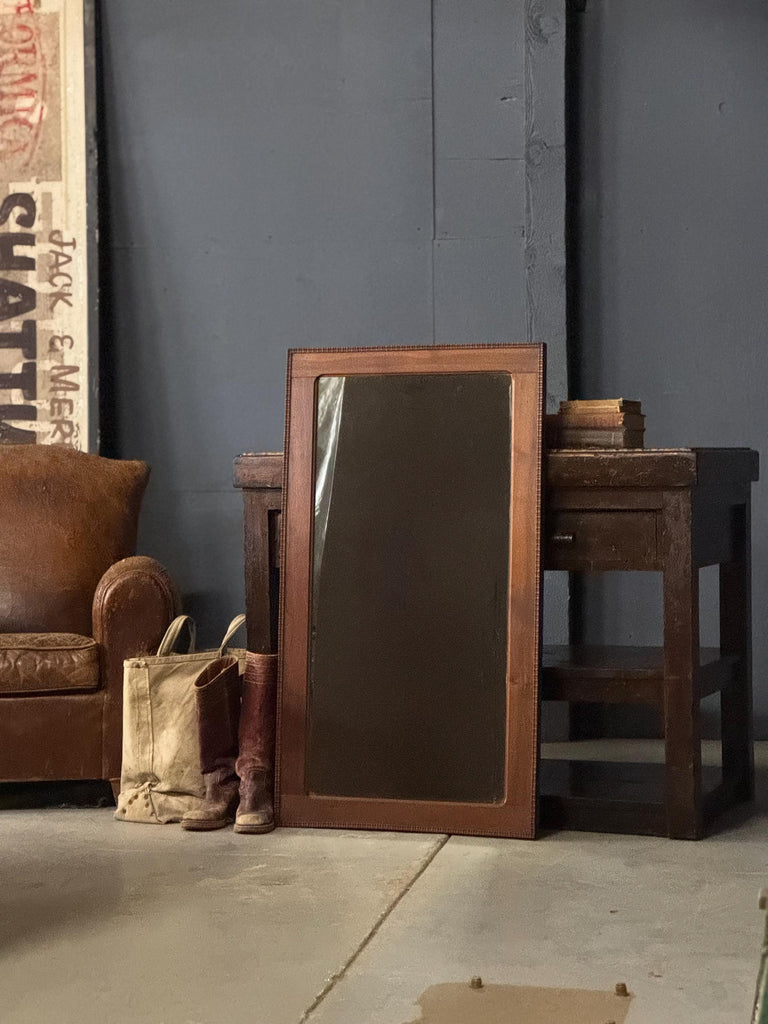 Large Antique Wood Mirror, Rectangle Mirror, Entryway Mirror, Hallway Mirror, Powder Room Mirror, Dressing Mirror, Vanity Mirror