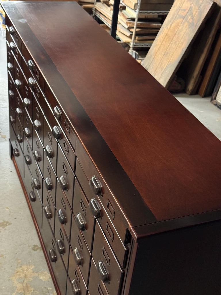 Antique Wood File Cabinet, File Drawers, Vintage Drawer Unit, Apothecary Cabinet, Entryway Cabinet, Industrial Office