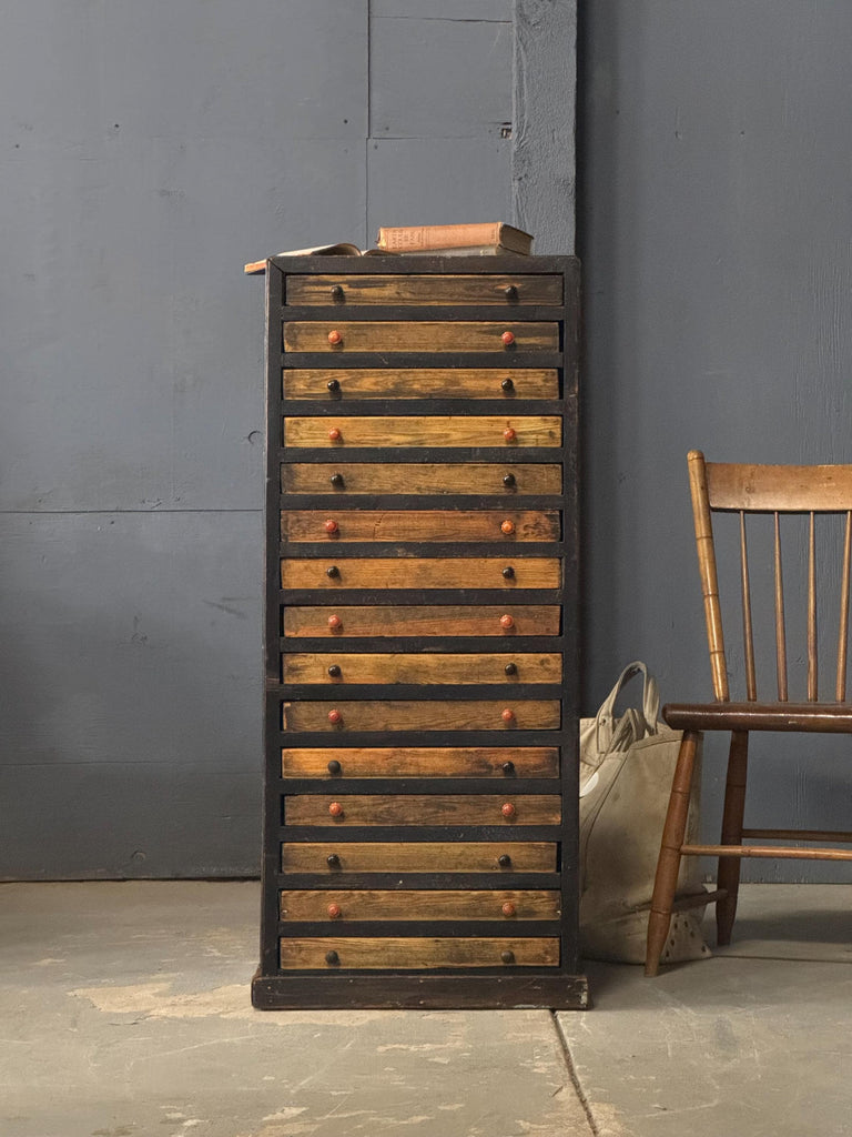 Small Antique Parts Cabinet, Drawer Cabinet, General Store Cabinet, Printers Cabinet, Farmhouse Cabinet, Rustic Storage