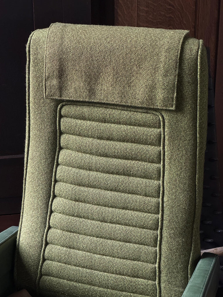 Vintage Airline Chair, Airplane Chair, Airplane Seat, Transportation Memorabilia, Green Upholstered Chair, Occasional Chair
