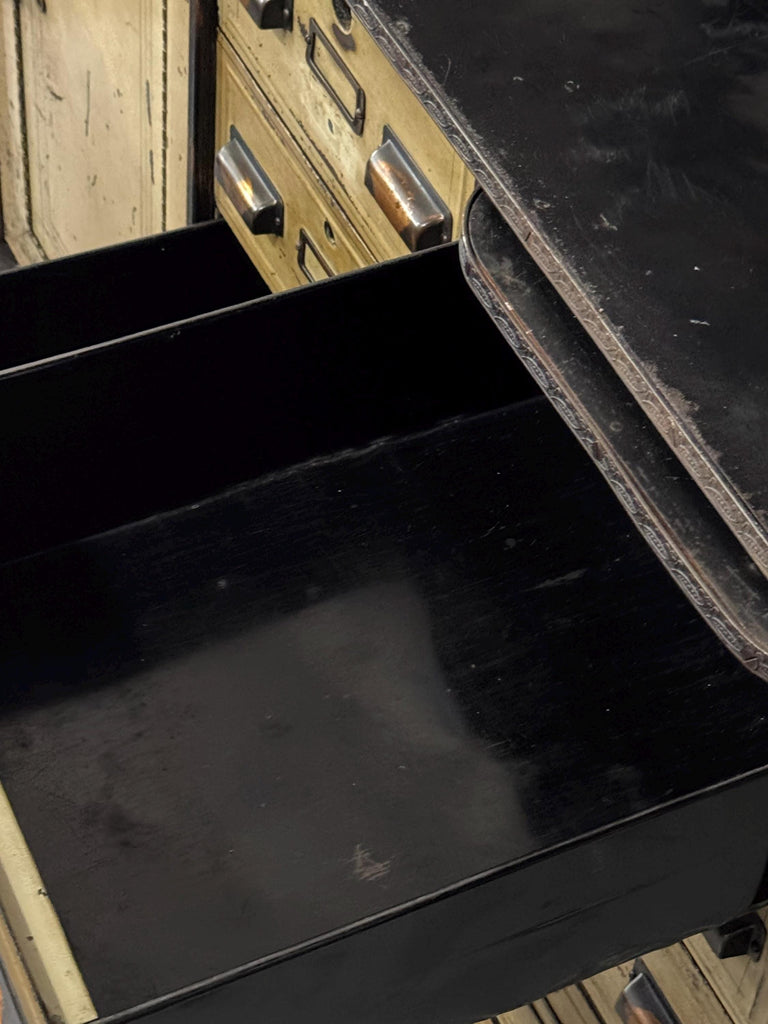 Industrial Steel Drawer Cabinet, Antique Bankers Cabinet, Metal Drawer Cabinet, Strong Box, Antique Lock Box, Antique Safe