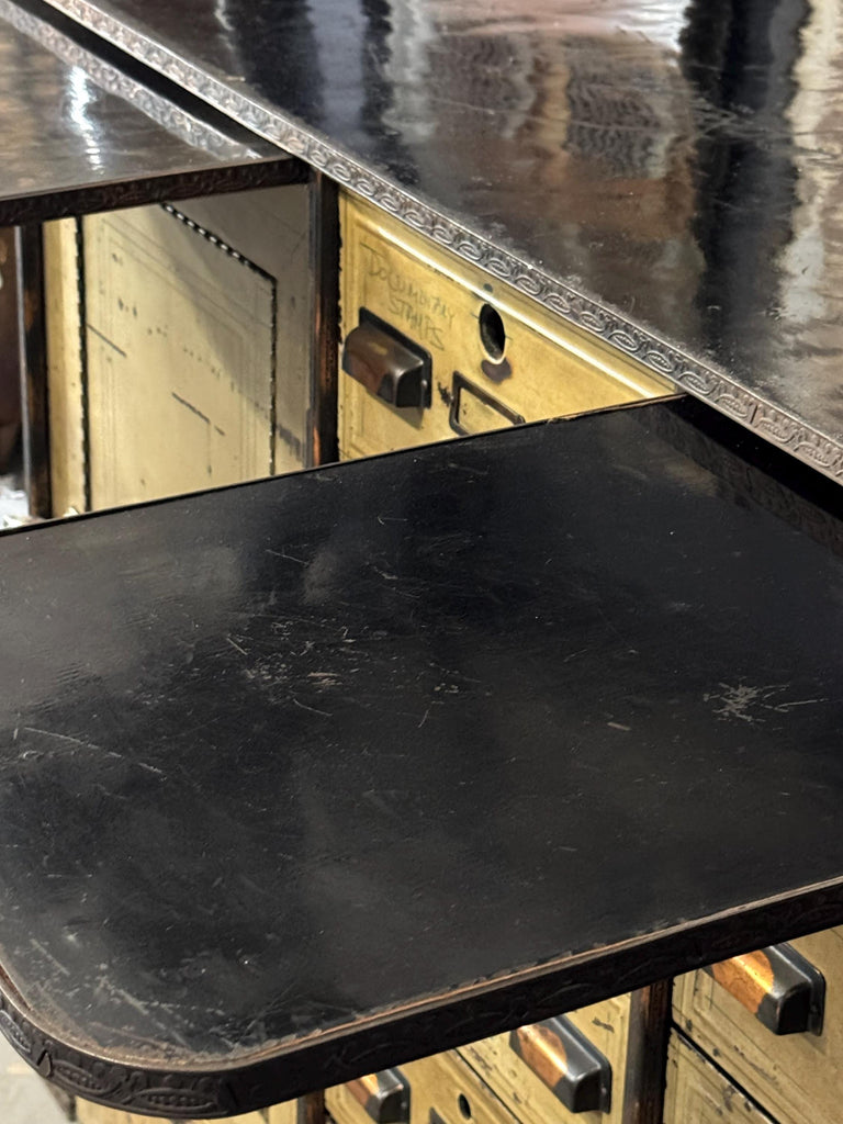 Industrial Steel Drawer Cabinet, Antique Bankers Cabinet, Metal Drawer Cabinet, Strong Box, Antique Lock Box, Antique Safe