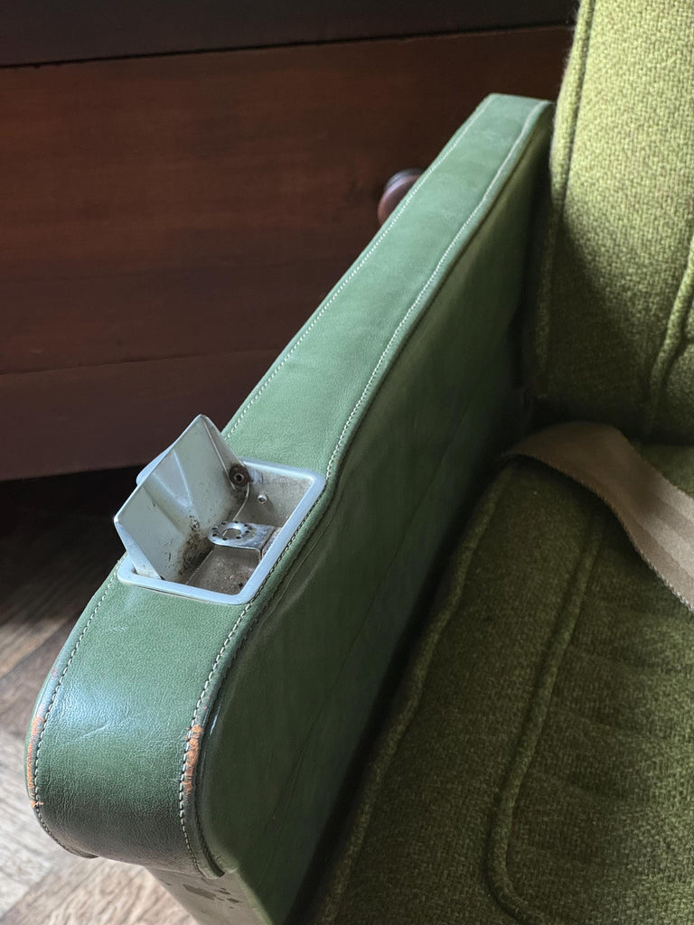 Vintage Airline Chair, Airplane Chair, Airplane Seat, Transportation Memorabilia, Green Upholstered Chair, Occasional Chair