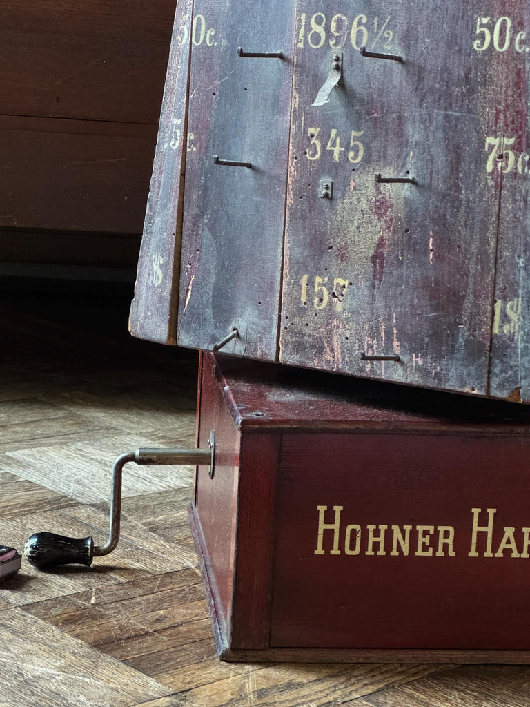 Antique Hohner Harmonicas Revolving Display, Music Store Counter Top Display, Harmonica Advertising, Antique Showcase