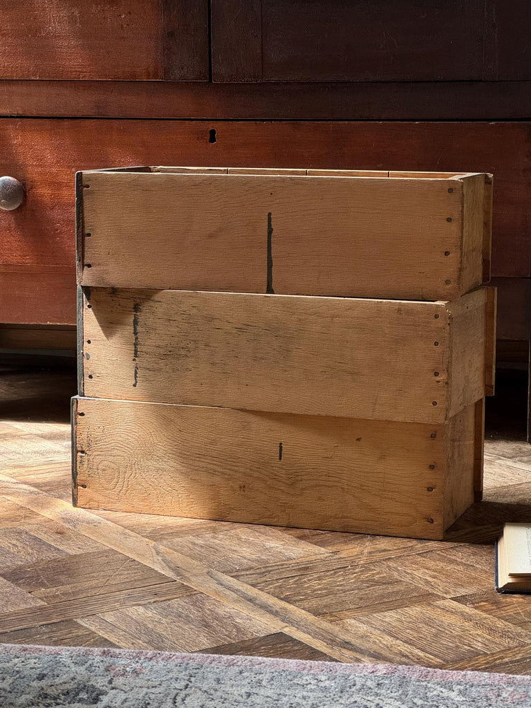 Set Of Three Antique Wood Drawers, Parts Cabinet Drawers, Workbench Drawers, Wooden Drawers, Industrial Drawer Decor