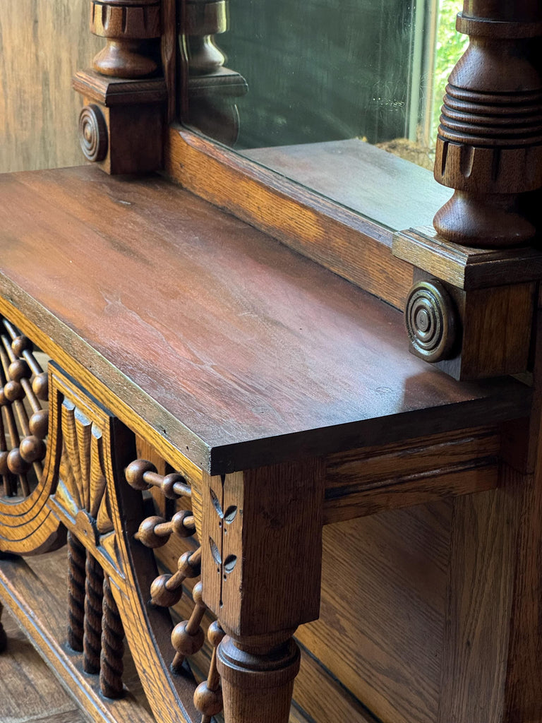 Large Antique Mirror, Antique Hall Tree, Hallway Mirror, Large Victorian Eastlake Mirror, Hall Mirror, Entryway Mirror, Dressing Mirror