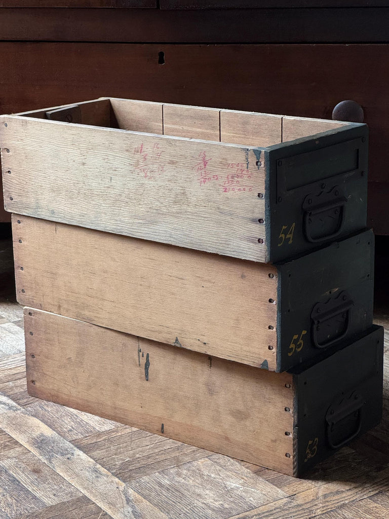Set Of Three Antique Wood Drawers, Parts Cabinet Drawers, Work Bench Drawers, Wooden Drawers, Industrial Drawer Decor