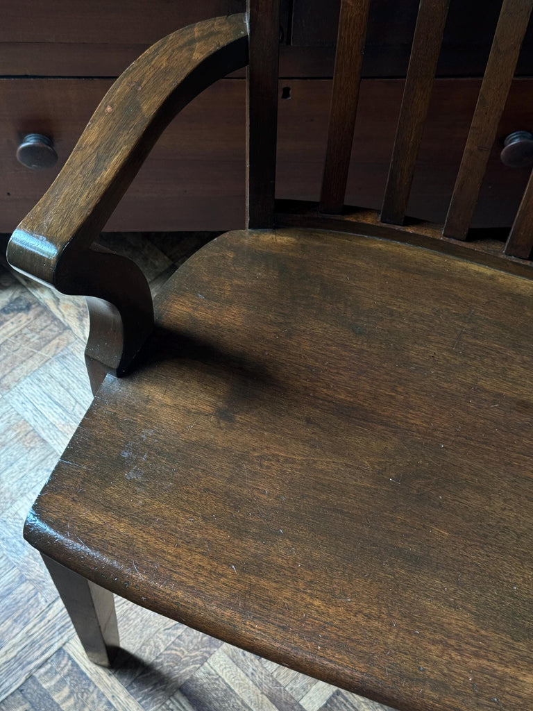 Antique Deacons Bench, Dark Wood Bench, Wood Entryway Bench, Farmhouse Bench, Courthouse Bench, Railroad Bench
