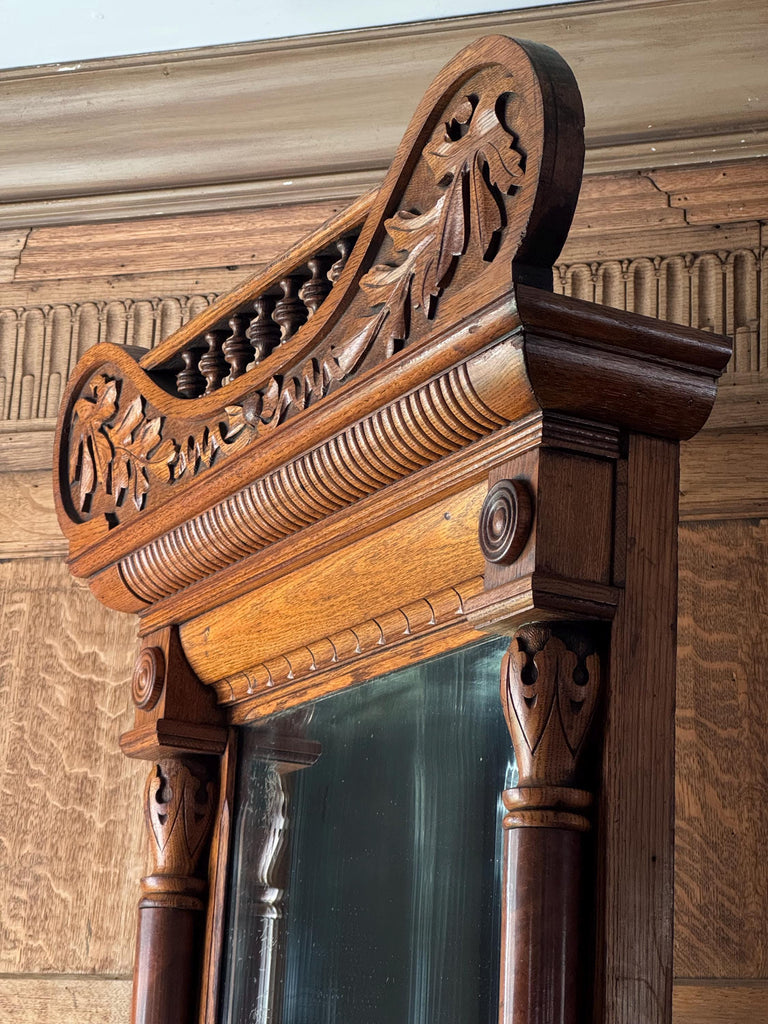 Large Antique Mirror, Antique Hall Tree, Hallway Mirror, Large Victorian Eastlake Mirror, Hall Mirror, Entryway Mirror, Dressing Mirror