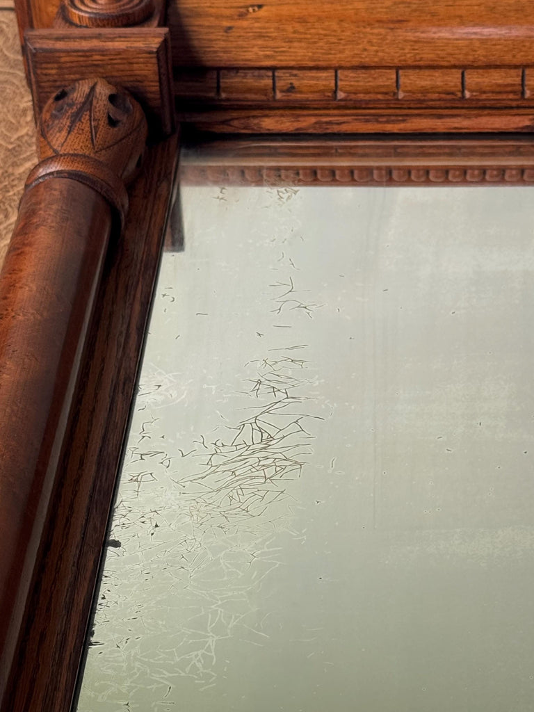 Large Antique Mirror, Antique Hall Tree, Hallway Mirror, Large Victorian Eastlake Mirror, Hall Mirror, Entryway Mirror, Dressing Mirror