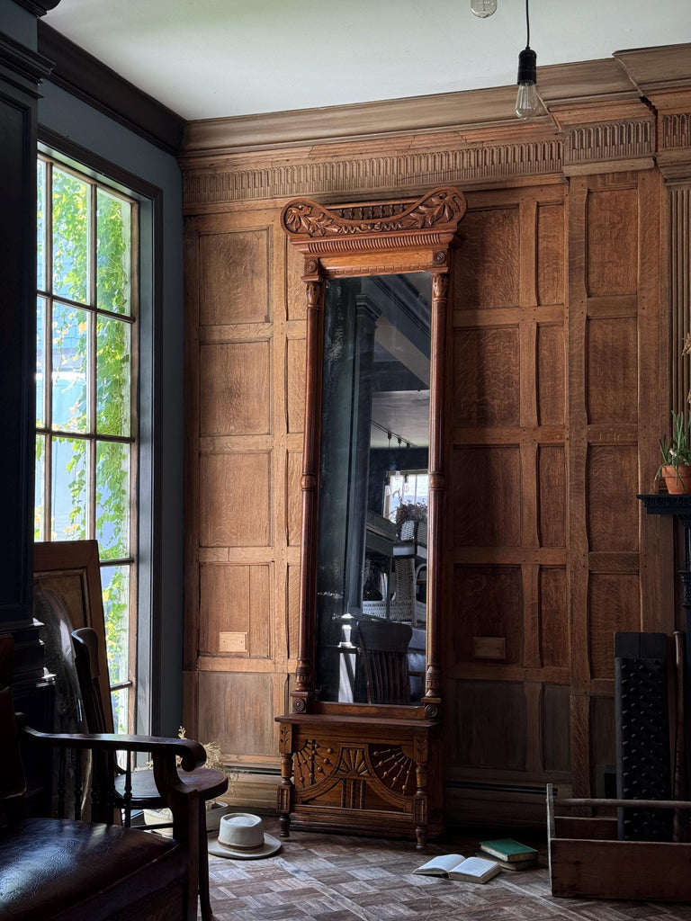 Large Antique Mirror, Antique Hall Tree, Hallway Mirror, Large Victorian Eastlake Mirror, Hall Mirror, Entryway Mirror, Dressing Mirror