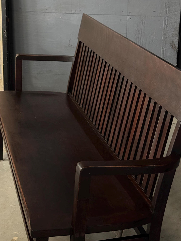 Antique Wood Bench, Deacons Bench, Dark Wood Entryway Bench, Farmhouse Bench, Courthouse Bench, Railroad Bench