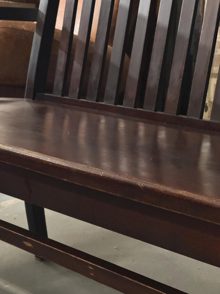 Antique Wood Bench, Deacons Bench, Dark Wood Entryway Bench, Farmhouse Bench, Courthouse Bench, Railroad Bench