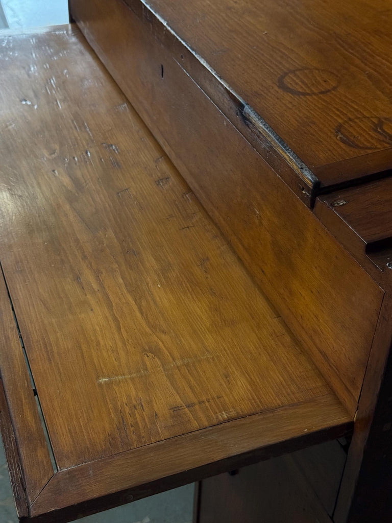 Antique Primitive Desk, Primitive Wood Desk, Antique Secretary, Rustic Farmhouse Desk, Entryway Desk, Pine Hutch, Primitive Hutch
