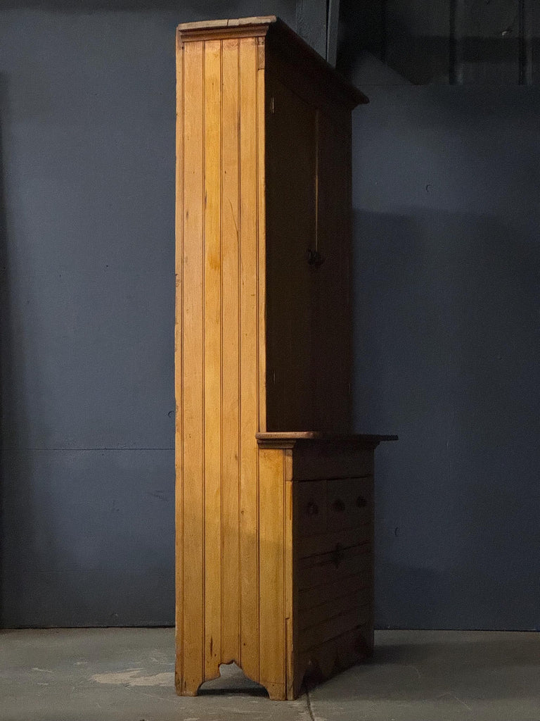 Large Antique Stepback Cabinet, Farmhouse Cabinet, Primitive Cabinet, Pine Hutch, Entryway Furniture, Kitchen Cabinet