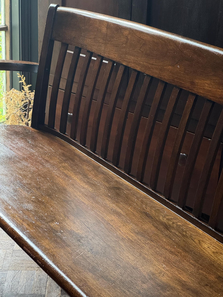 Antique Deacons Bench, Dark Wood Bench, Wood Entryway Bench, Farmhouse Bench, Courthouse Bench, Railroad Bench