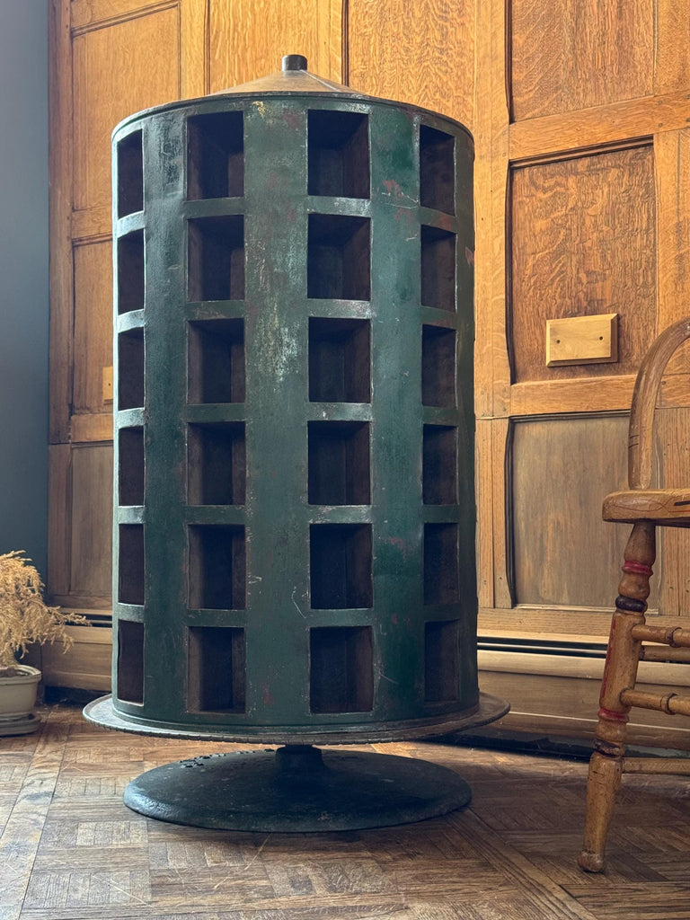 Antique Rotating Parts Cabinet, Sorting Cabinet, Revolving Countertop Display, Hardware Store Nail Bin, Pennzoil Make-Do Parts Cabinet