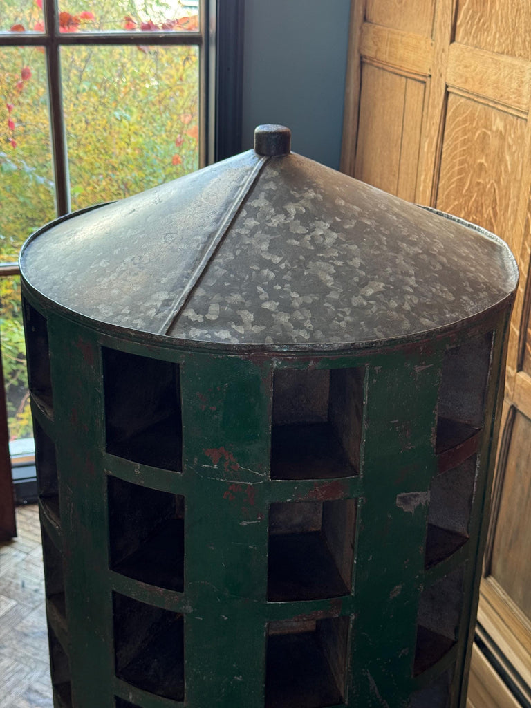 Antique Rotating Parts Cabinet, Sorting Cabinet, Revolving Countertop Display, Hardware Store Nail Bin, Pennzoil Make-Do Parts Cabinet