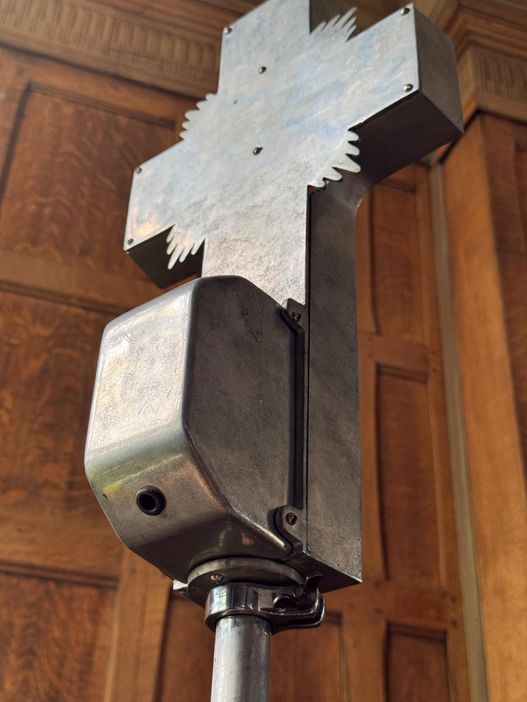 Antique Neon Crucifix With Stand