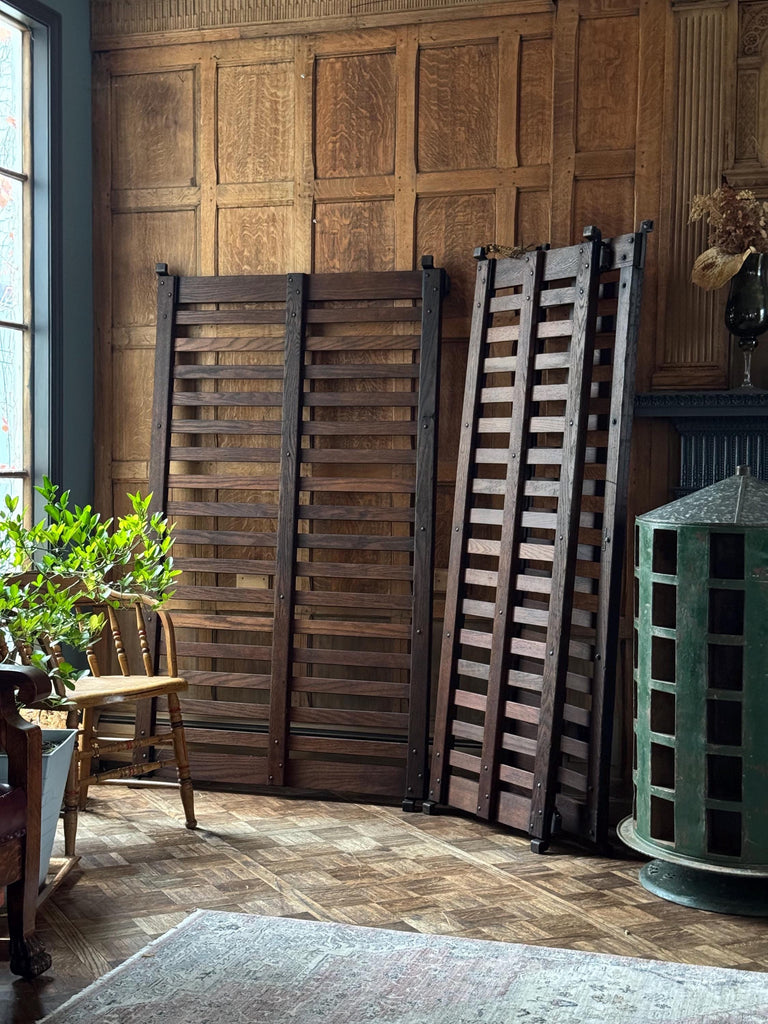 Otis Antique Sliding Elevator Doors, Wood Warehouse Elevator Door, Set Of Three