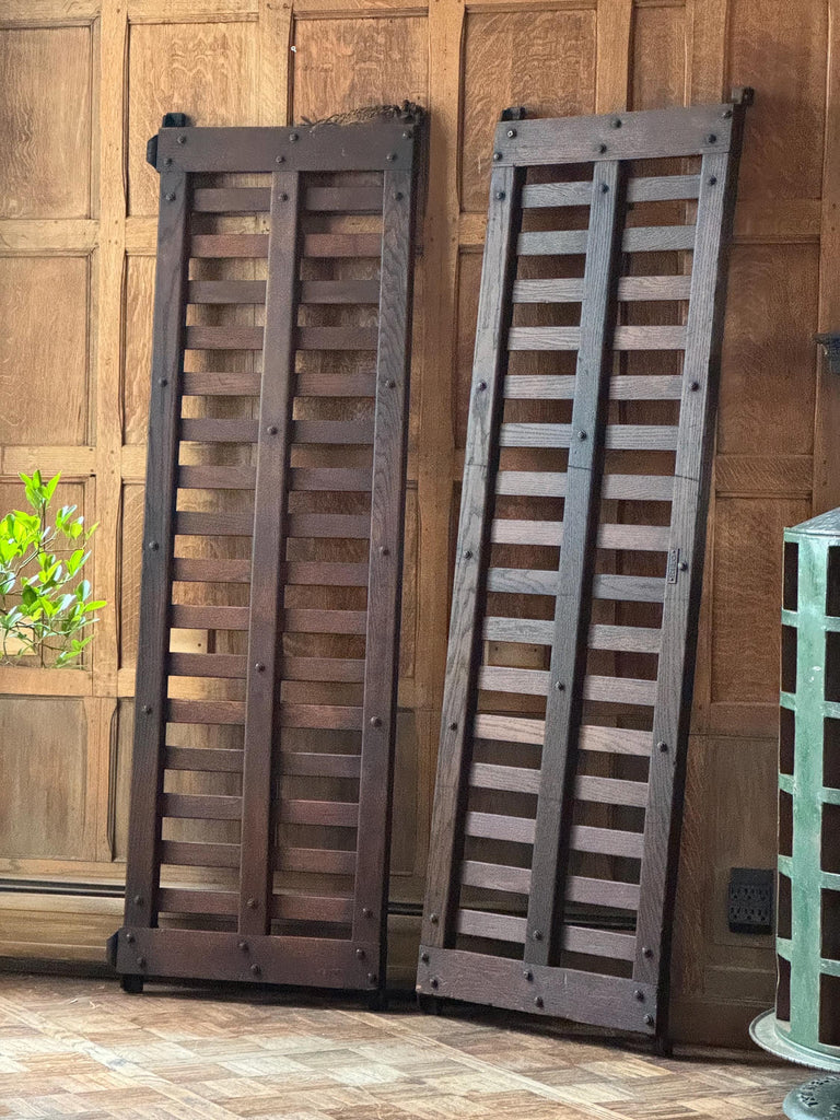 Otis Antique Sliding Elevator Doors, Wood Warehouse Elevator Door, Set Of Three