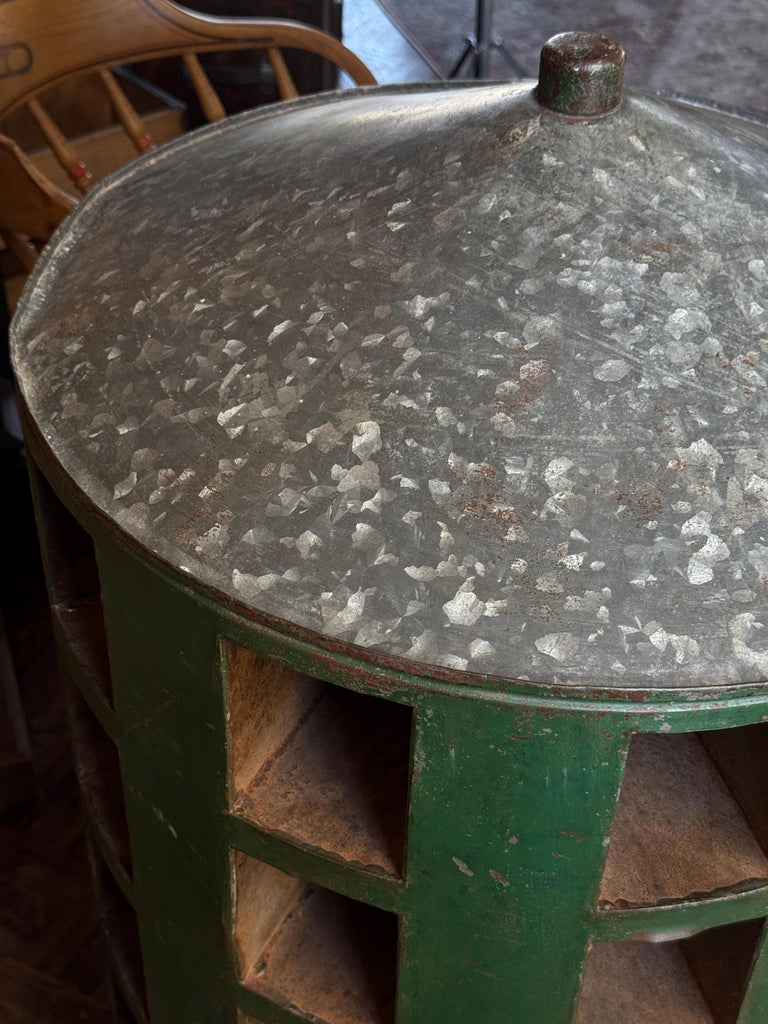 Antique Rotating Parts Cabinet, Sorting Cabinet, Revolving Countertop Display, Hardware Store Nail Bin, Pennzoil Make-Do Parts Cabinet