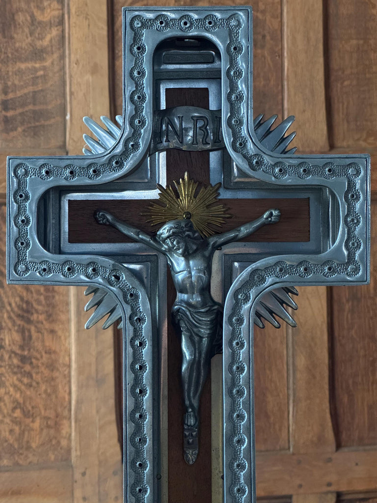 Antique Neon Crucifix With Stand