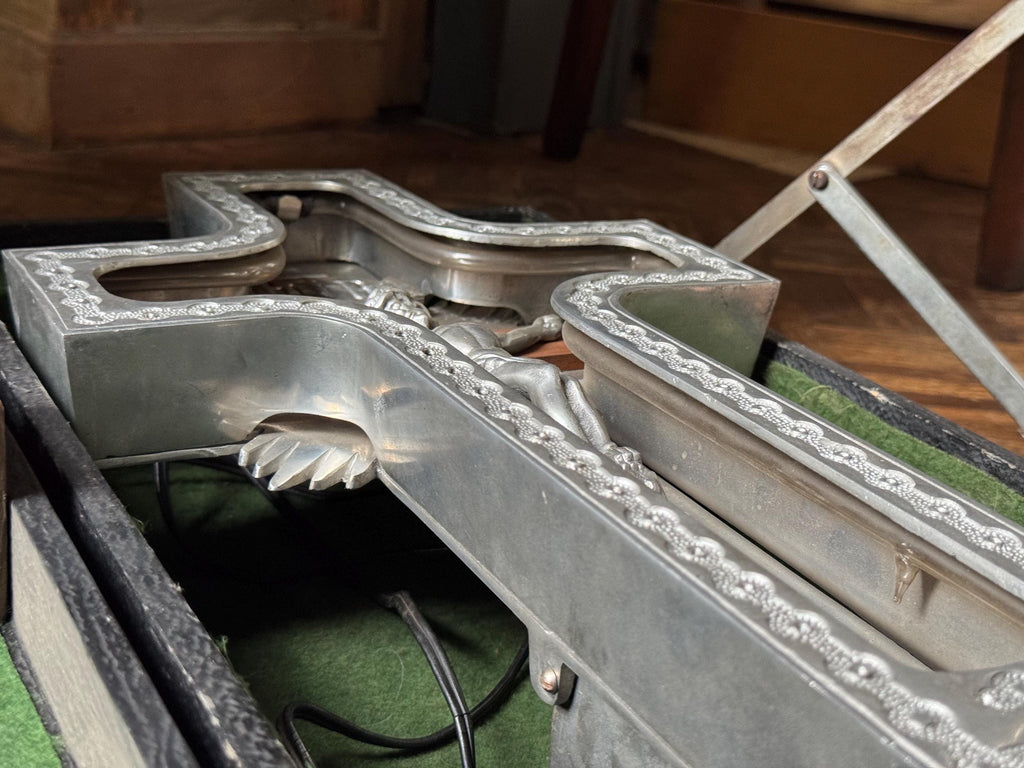 Antique Neon Crucifix With Stand