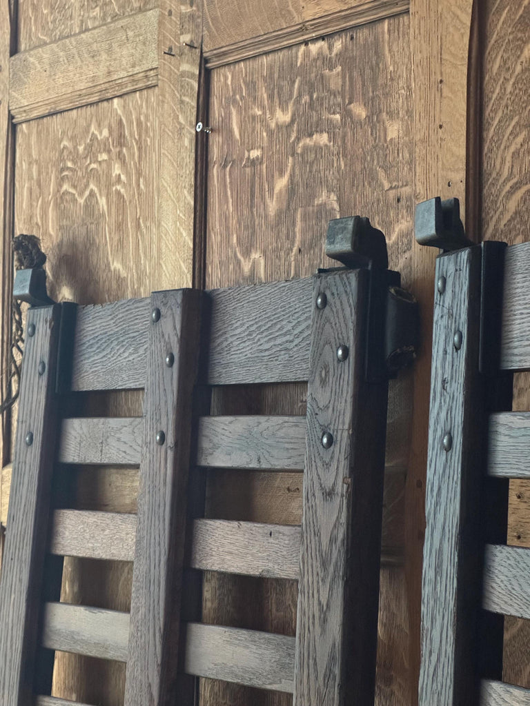 Otis Antique Sliding Elevator Doors, Wood Warehouse Elevator Door, Set Of Three