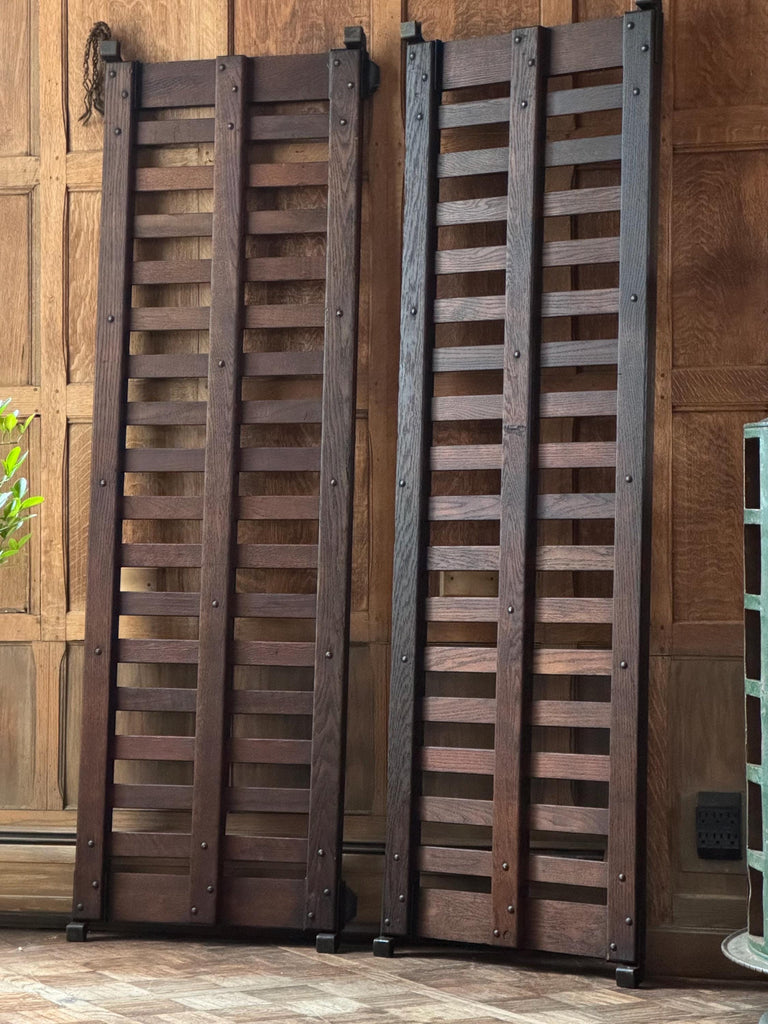 Otis Antique Sliding Elevator Doors, Wood Warehouse Elevator Door, Set Of Three