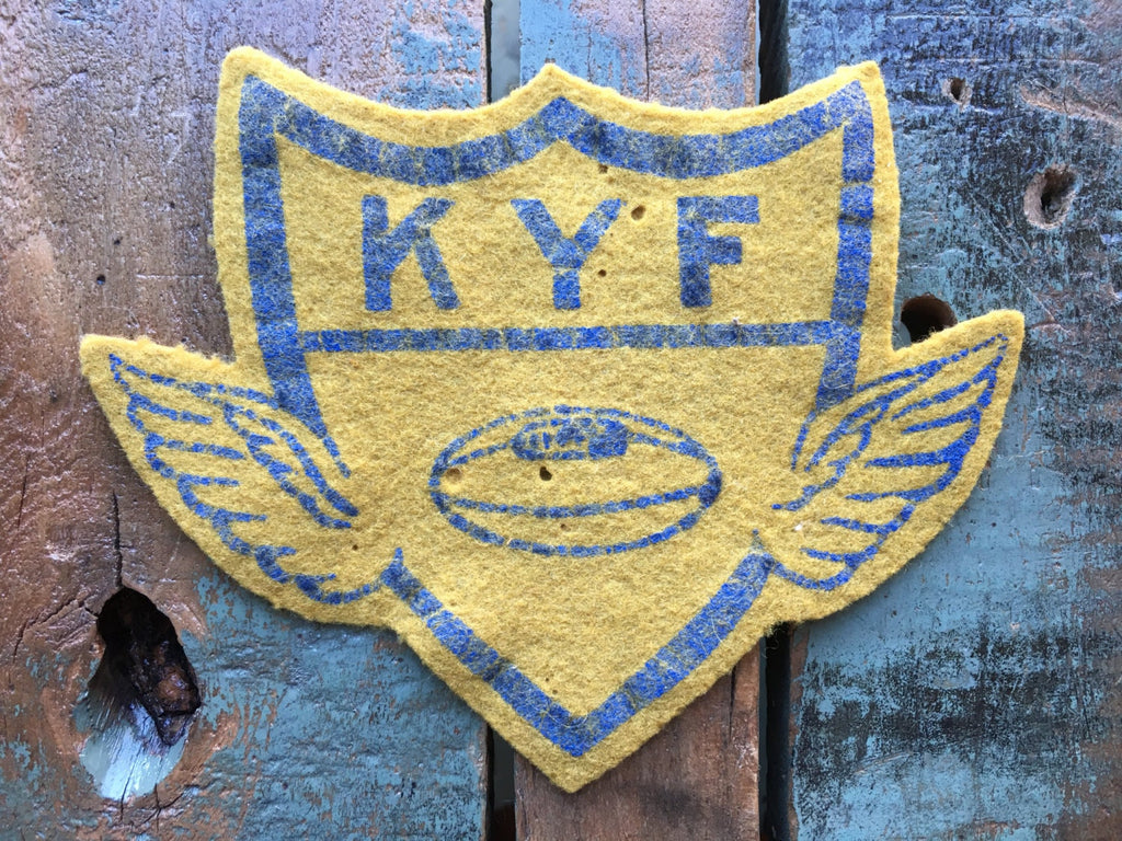 Vintage Felt Patch, KYF Kenosha Youth Football Patch, 1940s Felt Jacket Patch, Vintage Football