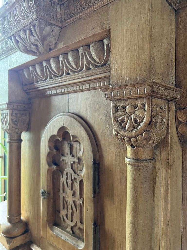 Antique Holy Sacrament Cabinet, Reliquary Cabinet, Vestment Cabinet, Architectural Salvage, Church Salvage, Antique Church Decor