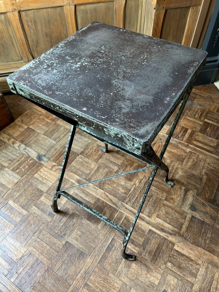 Antique Industrial Side Table, Metal End Table, Antique Plant Stand, Art Display Table, Heavy Steel Table