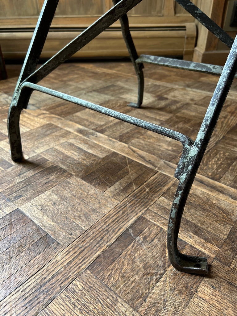 Antique Industrial Side Table, Metal End Table, Antique Plant Stand, Art Display Table, Heavy Steel Table