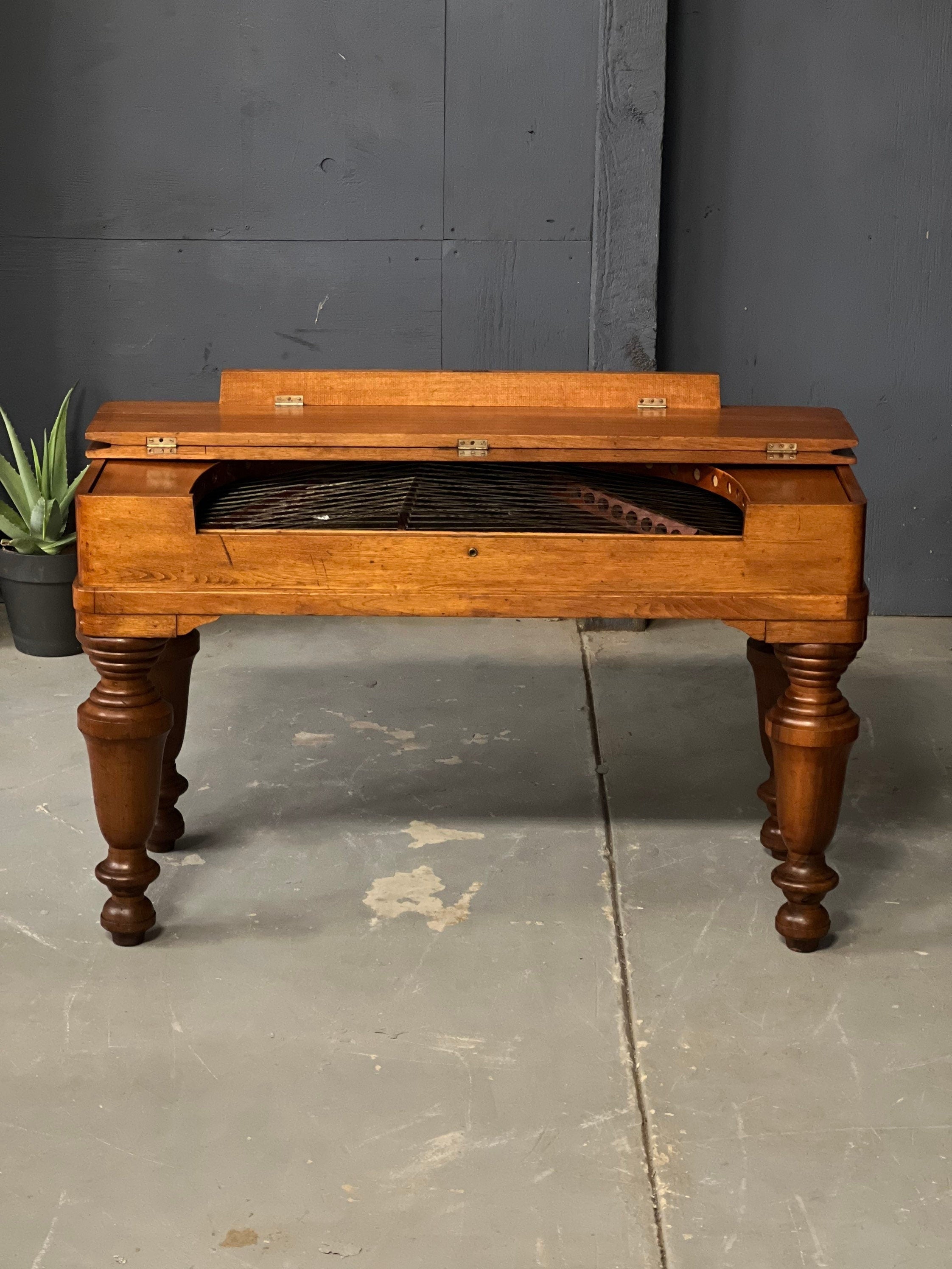 Harpc Table Antique Piano Harp, Piano Harp Table, Antique Musical Instrument, Vint ...