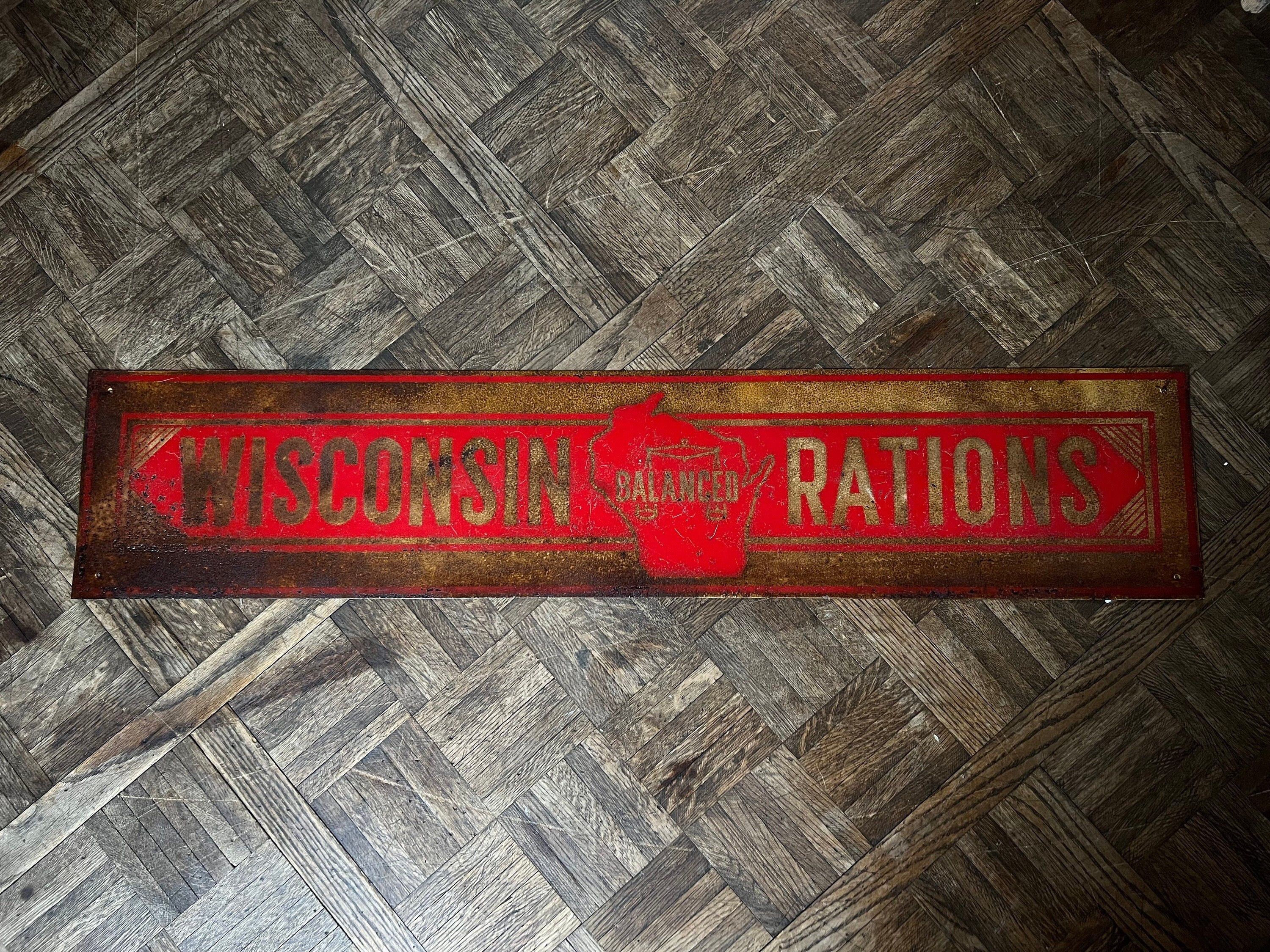 RESERVED - Vintage Wisconsin Rations Sign, Wisconsin State Sign, Wisco ...