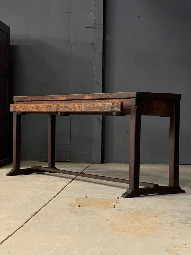 Antique Industrial Work Table, Manteno State Hospital, Mental Hospital Table, Asylum Table, Wood Workbench Table