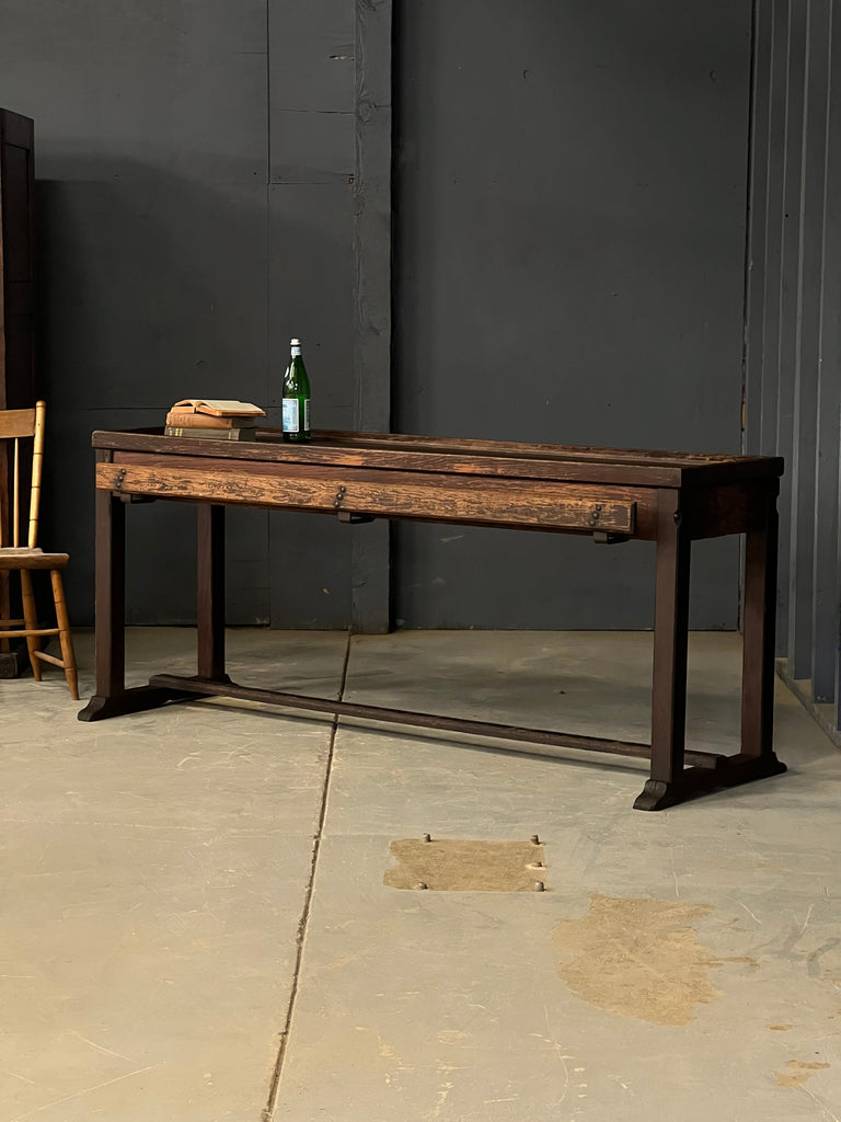 Antique Industrial Work Table, Manteno State Hospital, Mental Hospital Table, Asylum Table, Wood Workbench Table
