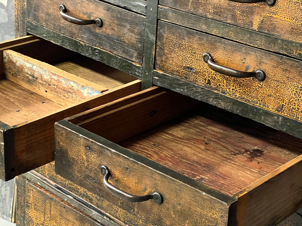 Tall Antique Drawer Cabinet, Wood Dresser, Printers Cabinet, Large Drawer Unit, Blueprint Flat File Cabinet, Industrial Storage, Art Storage