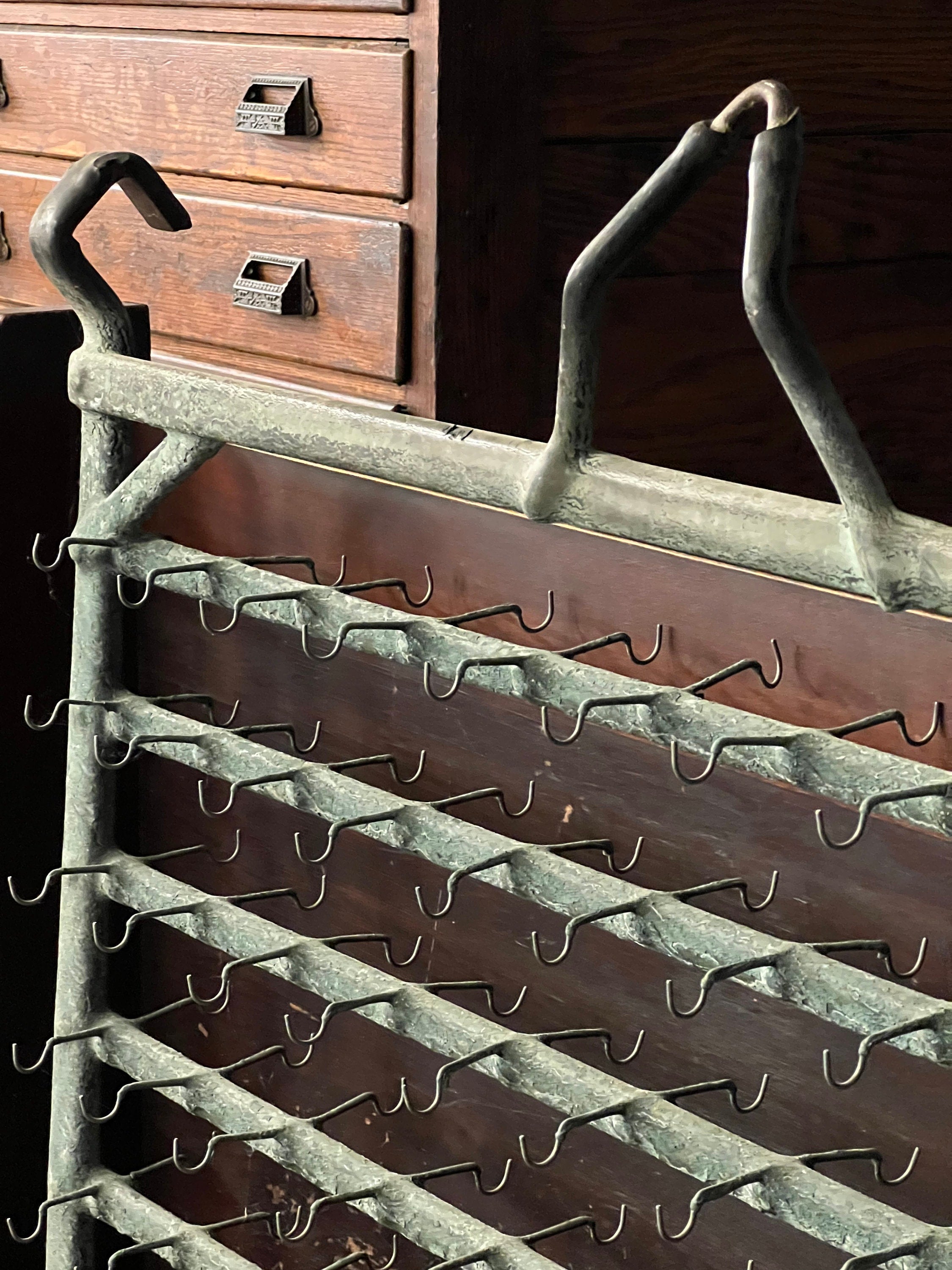 Pair Of Industrial Hanging Racks, Industrial Double Metal Rack With Ho ...