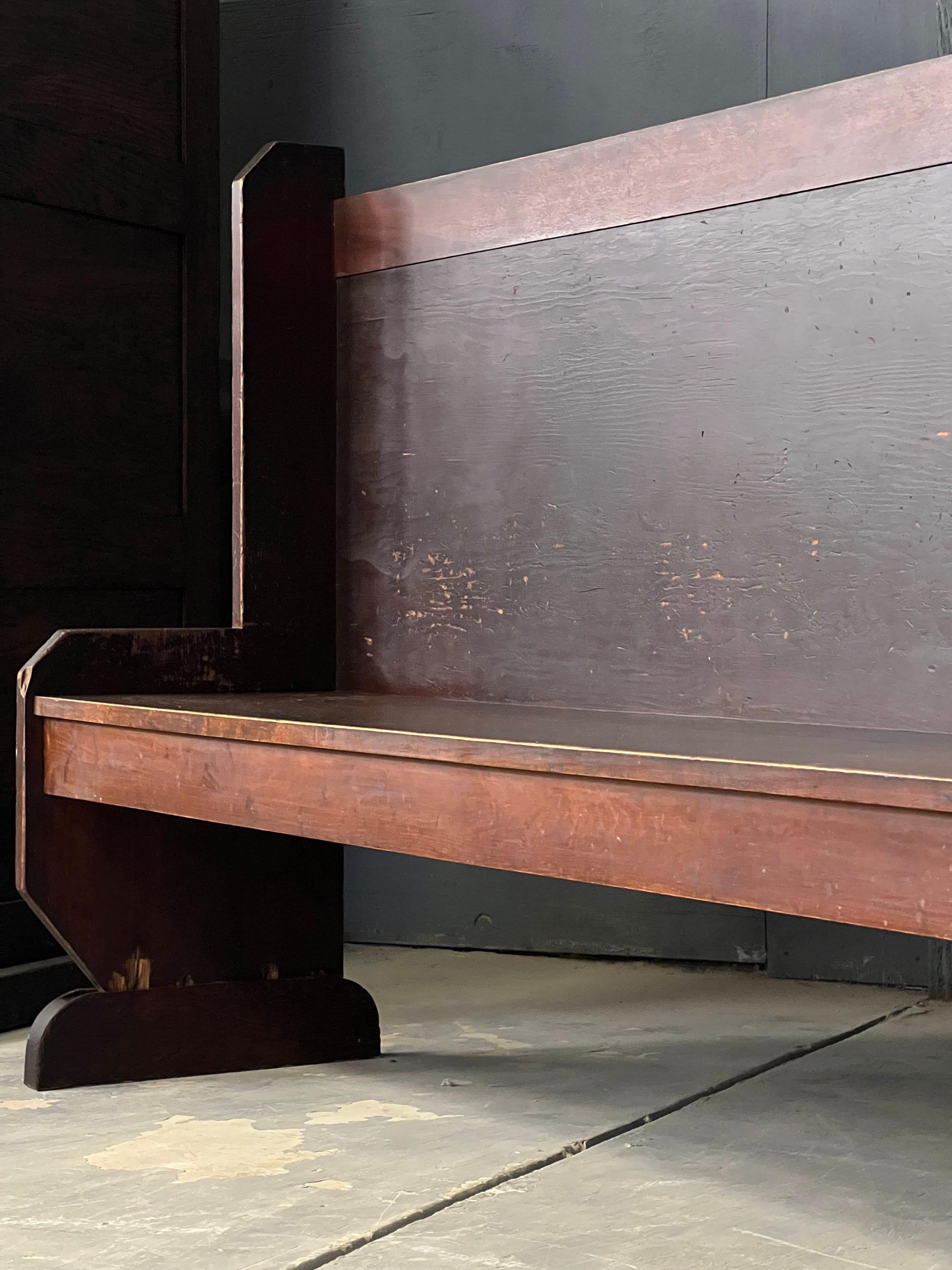 Rustic Bench With High Back Antique Primitive Bench, Wood Farmhouse Bench, High Back Entryway Benc ...