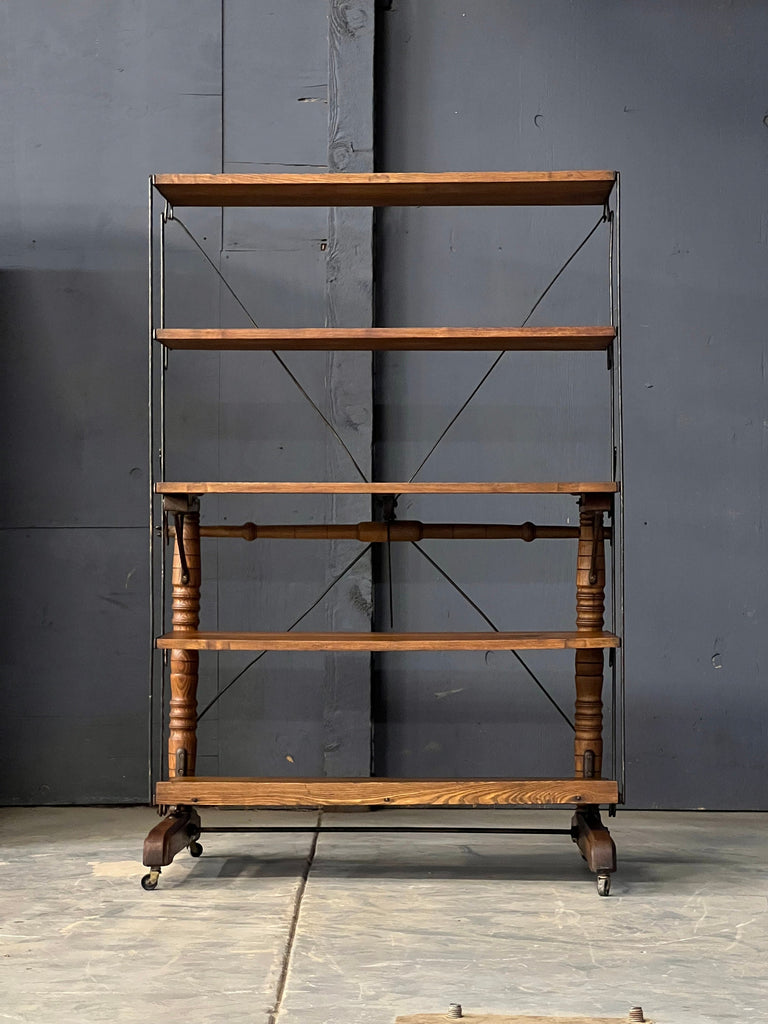 Antique Folding Shelf Table, Antique Display Shelf, Convertor Shelf, Folding Easel, Wood Mercantile Shelf, Apothecary Shelving