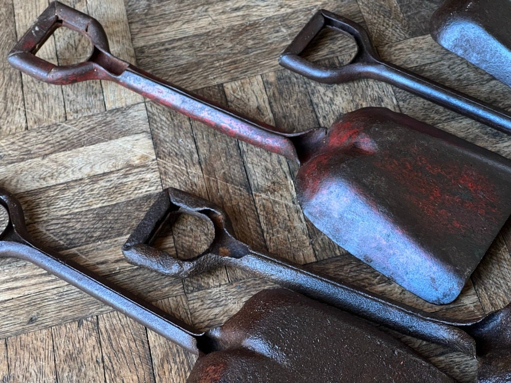 10 Vintage Toy Shovels, Pressed Steel Play Shovels, Antique Toy Shovels, Set of 10