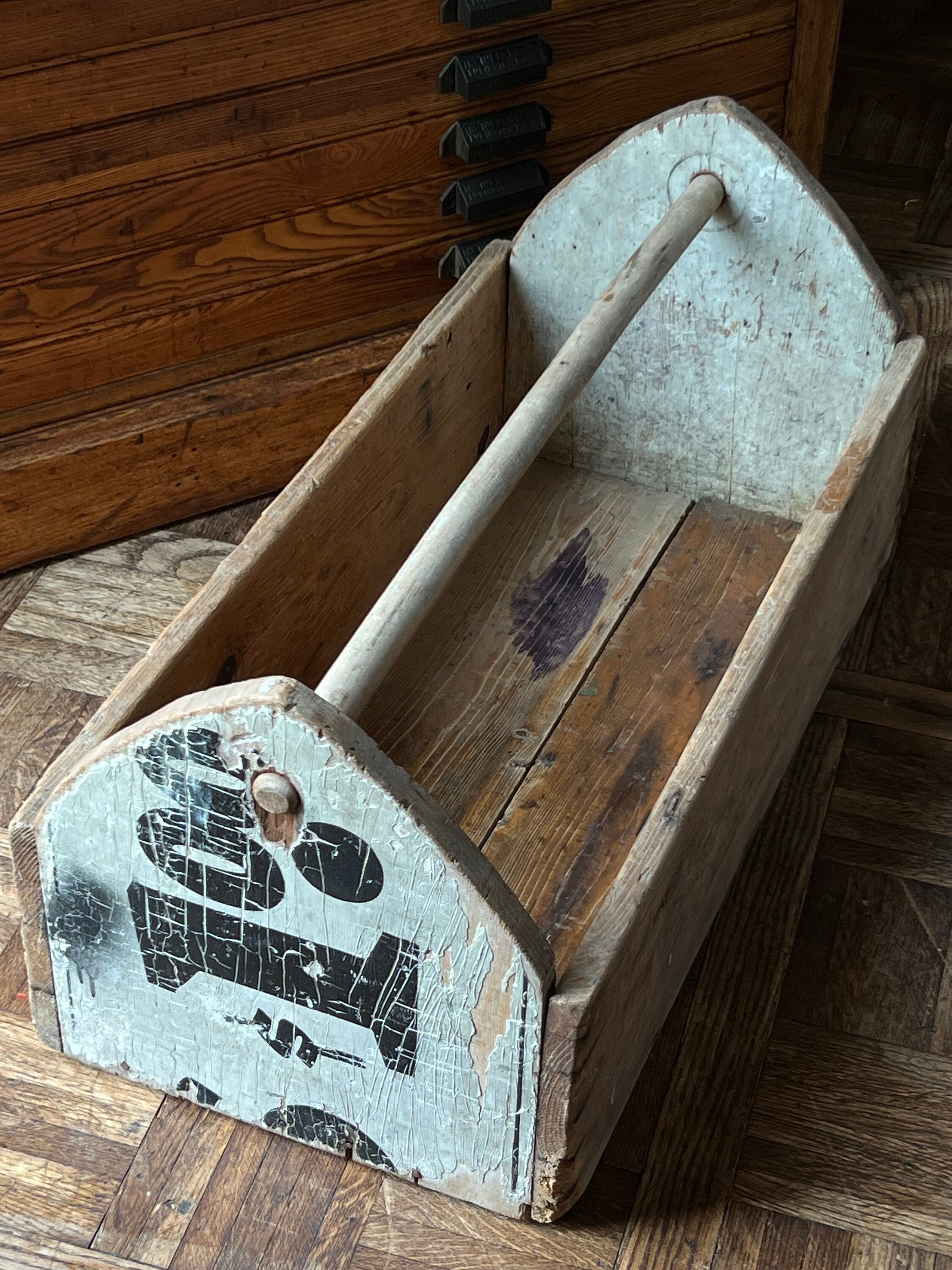 Rustic Decor Old Wooden Tool Box - Barnwood Tote and Tool Caddy