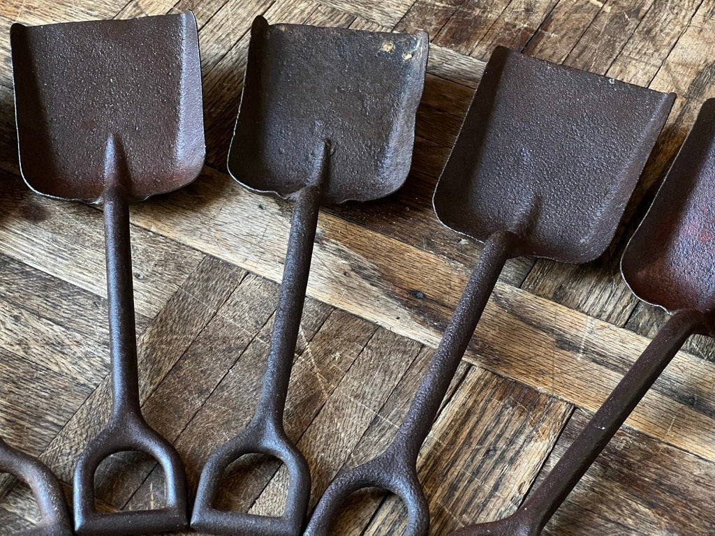 10 Vintage Toy Shovels, Pressed Steel Play Shovels, Antique Toy Shovels, Set of 10