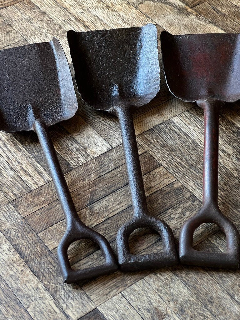 10 Vintage Toy Shovels, Pressed Steel Play Shovels, Antique Toy Shovels, Set of 10